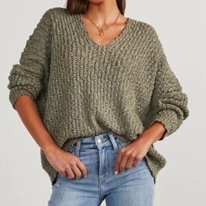 Vici Warms My Soul Green Knit Sweater